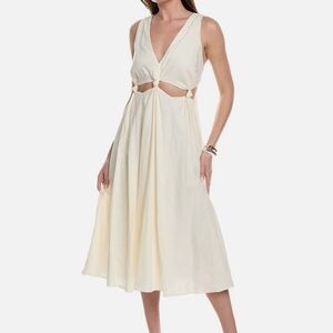 FARM Rio Cutout Waist Linen-Blend Mini Dress new without tags